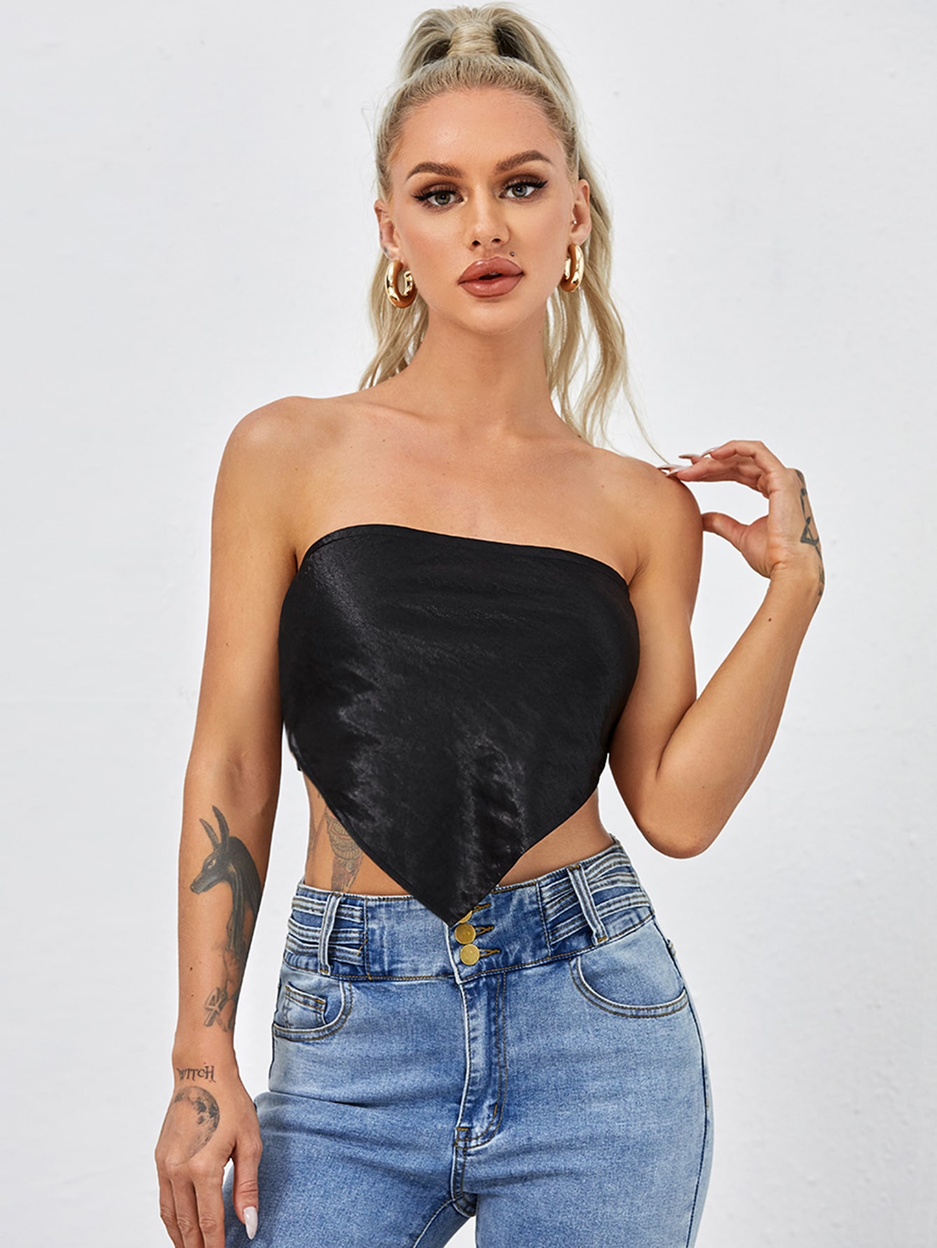 Tie Back Satin Bandana Top thumbnail