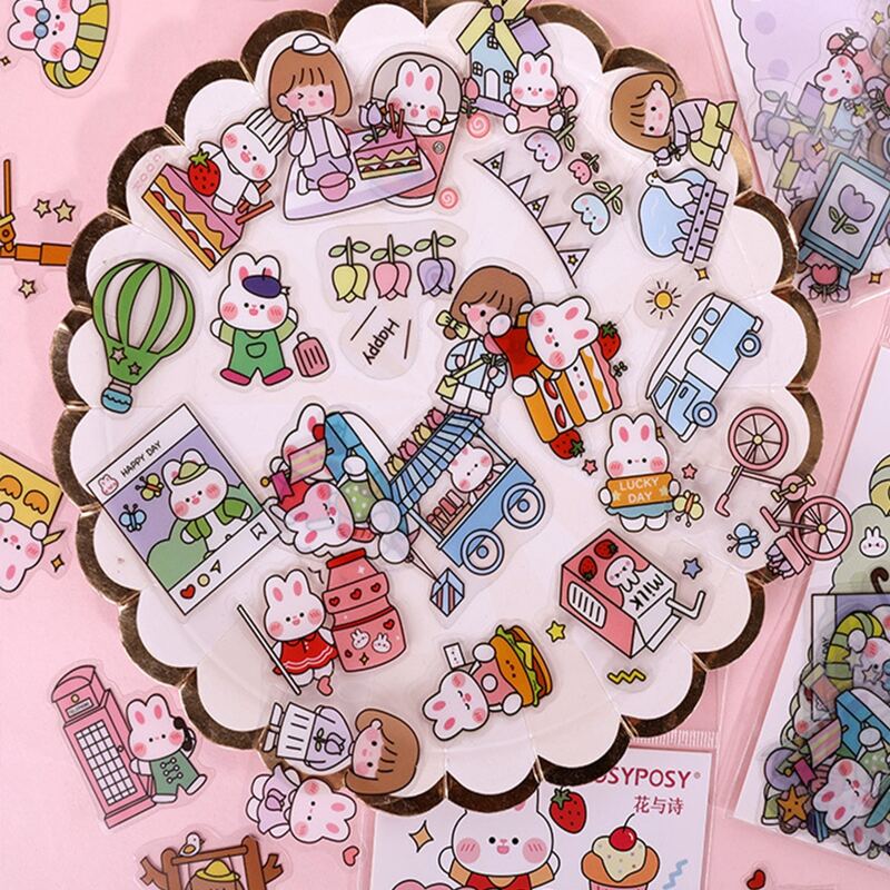 

1pack Cartoon Rabbit Sticker, Multicolor
