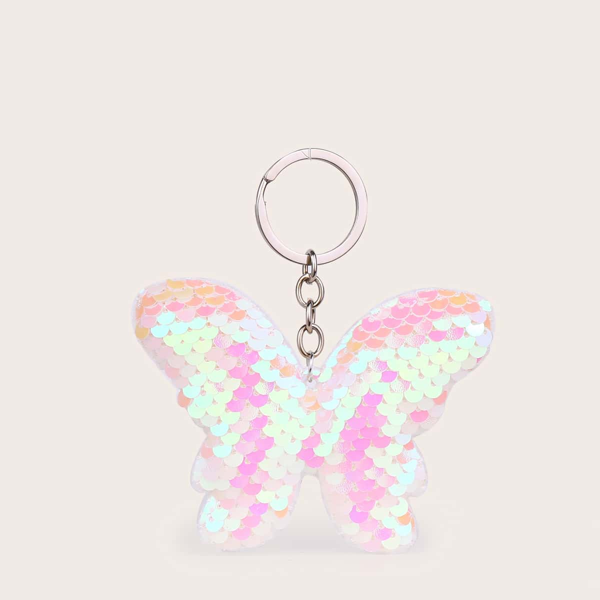 

1pc Sequin Butterfly Bag Charm, Pink