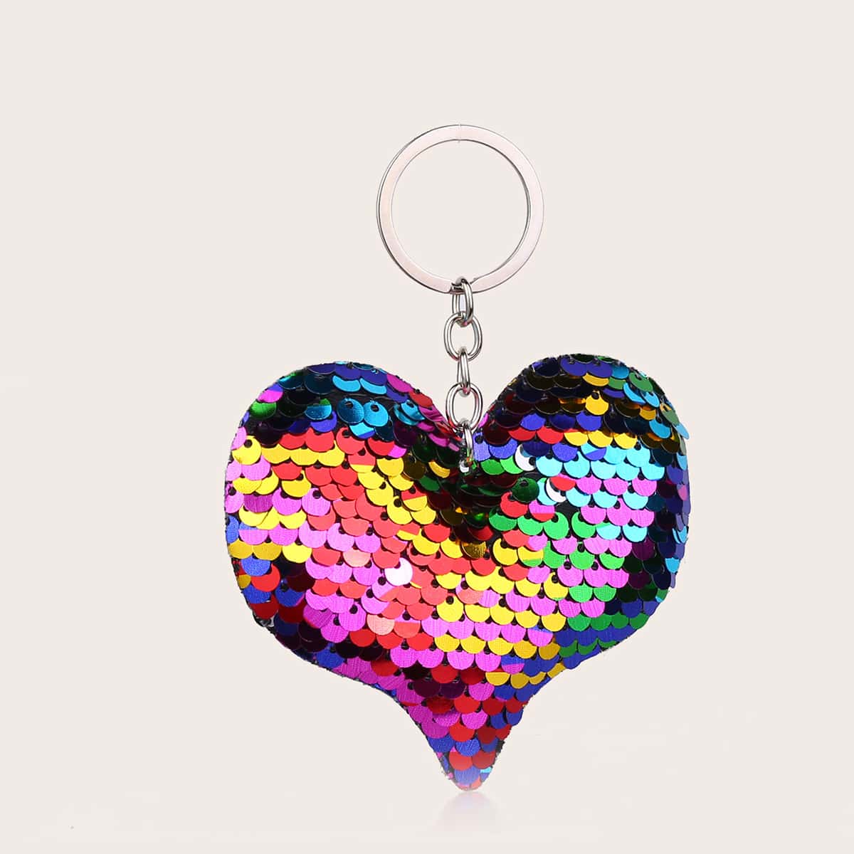 

1pc Sequin Heart Bag Charm, Multicolor