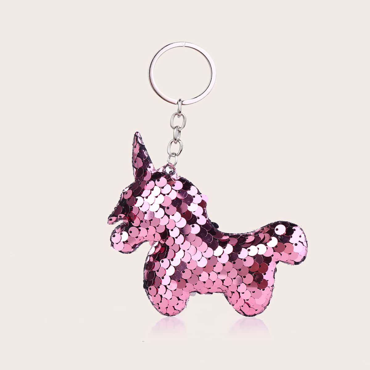 

1pc Sequin Unicorn Bag Charm, Pink