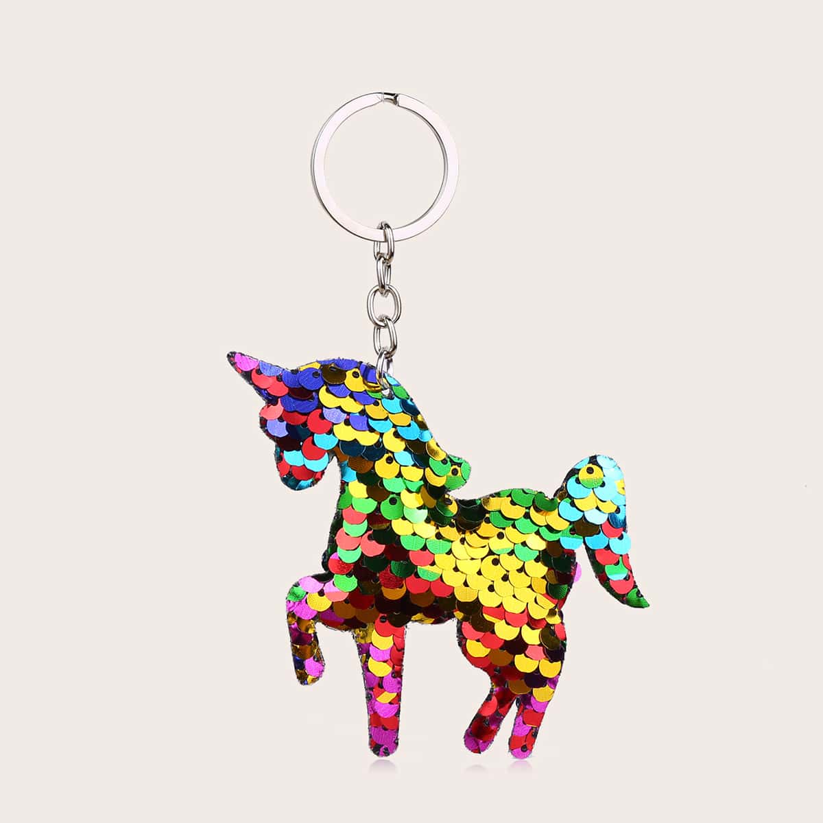 

1pc Sequin Unicorn Bag Charm, Multicolor