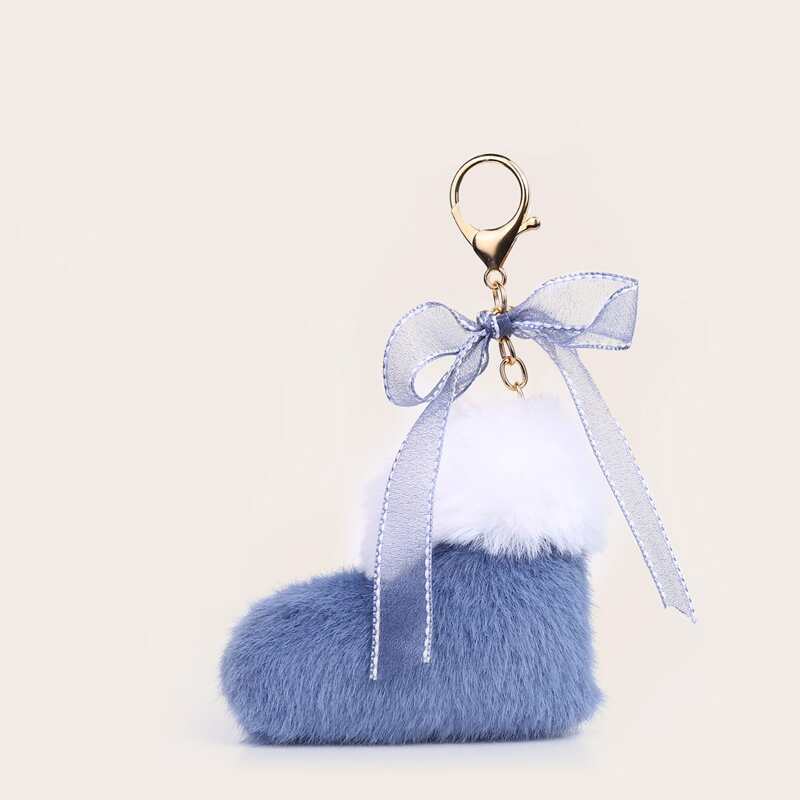 

1pc Fluffy Stocking Bag Charm, Blue