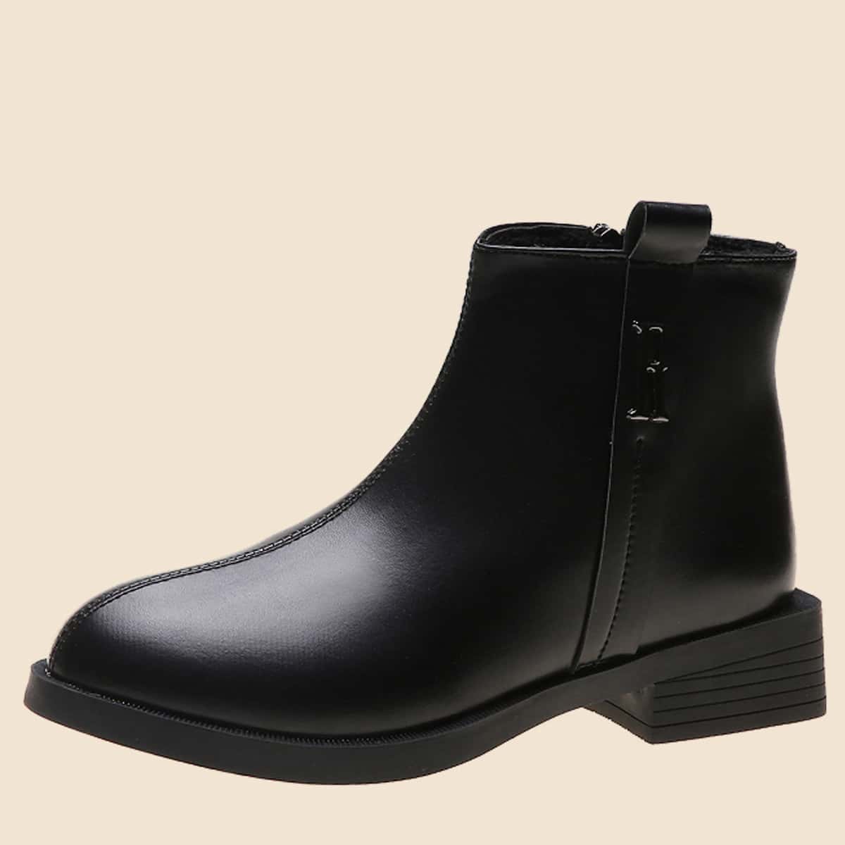 

Top Stitch Boots, Black