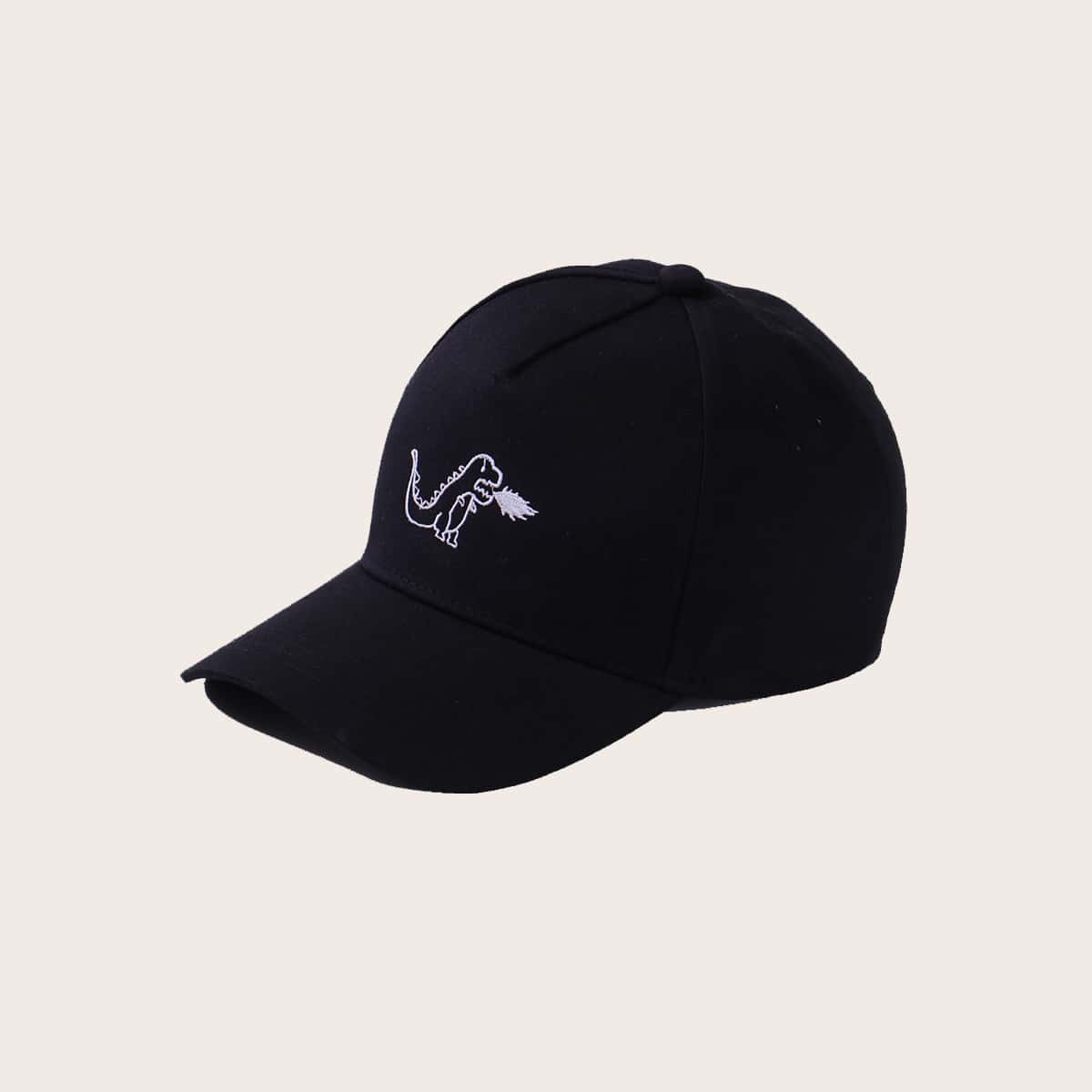 

Dinosaur Embroidery Baseball Cap, Black