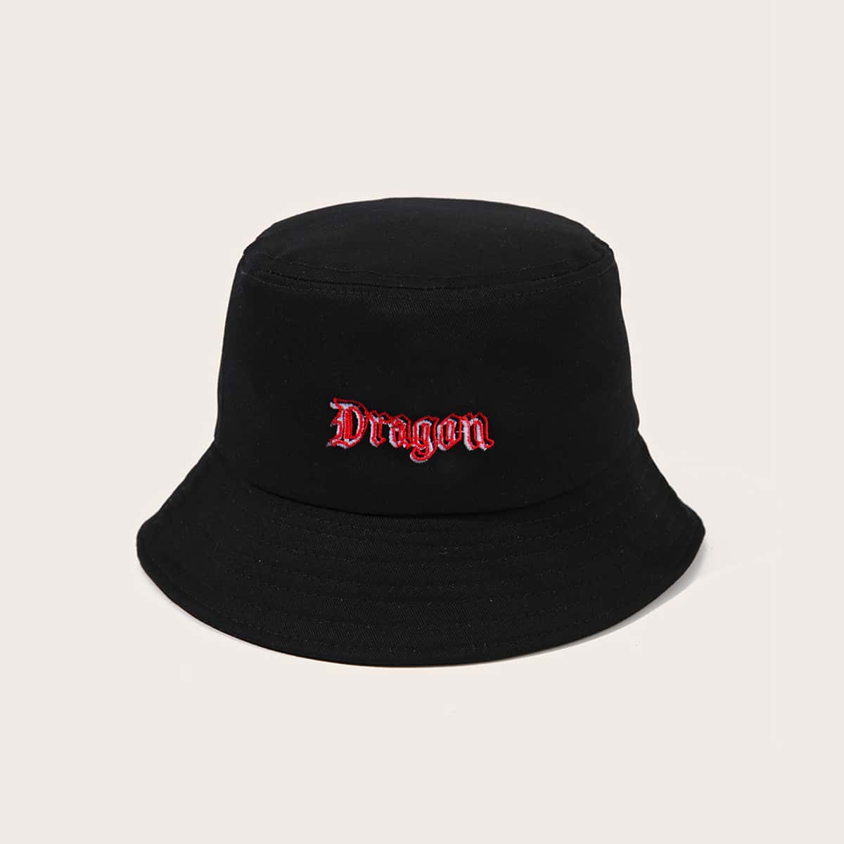 

Guys Letter Embroidery Bucket Hat, Black
