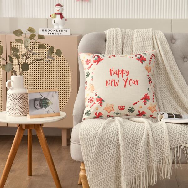 

Slogan Graphic Cushion Cover Without Filler, Multicolor