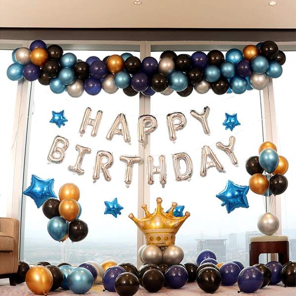 

115pcs Birthday Decorative Balloon Set, Multicolor