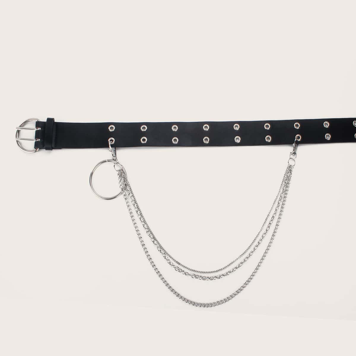 

Grommet Buckle Belt & Pants Chain, Black