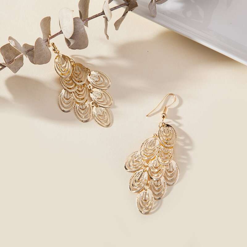 

Disc Tassel Drop Earrings, Gold