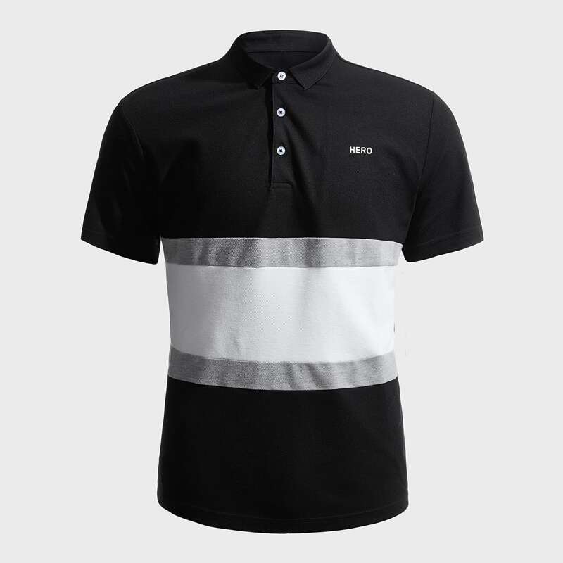 

Guys Letter Graphic Colorblock Polo Shirt, Black