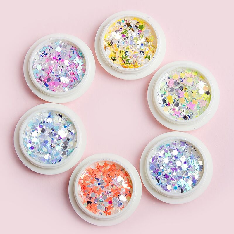 

6boxes Mix Pattern Nail Art Decoration, Multicolor