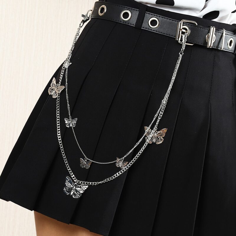

Butterfly Charm Pants Chain, Silver