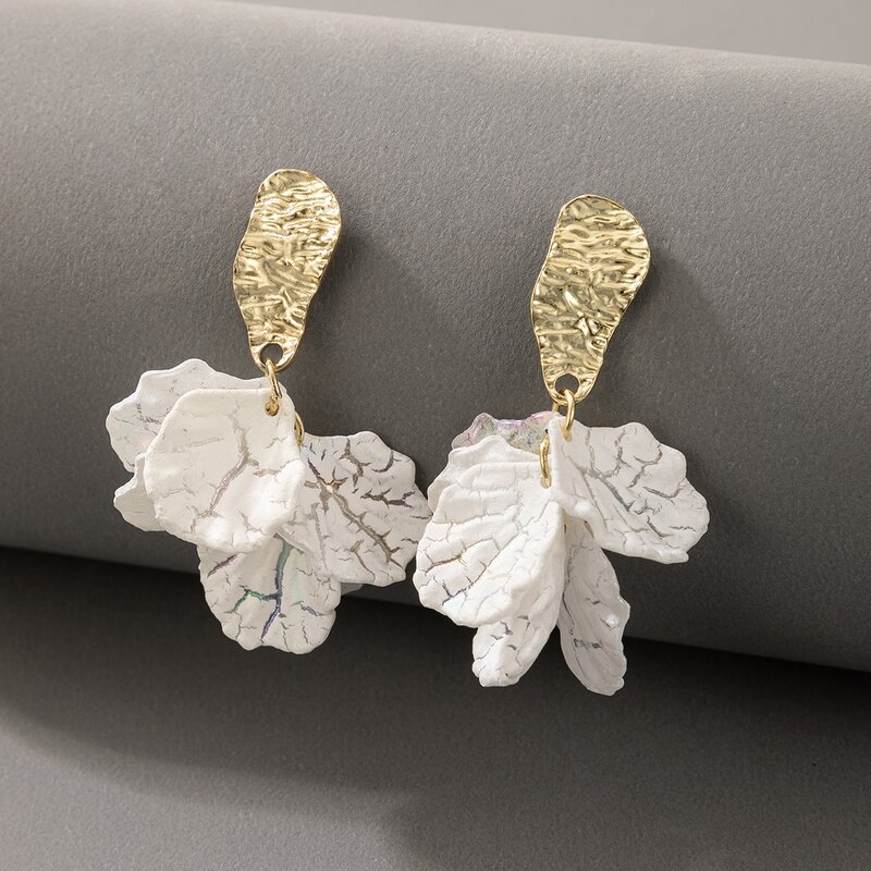 

Petal Drop Earrings, White