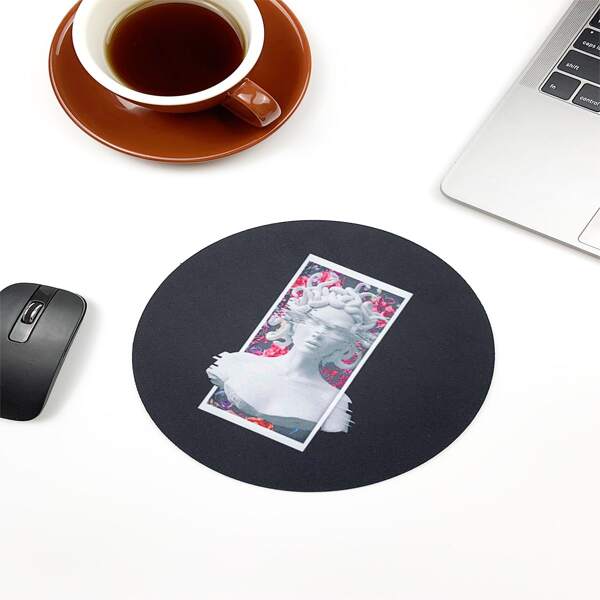 

Sculpture Print Mouse Pad, Black