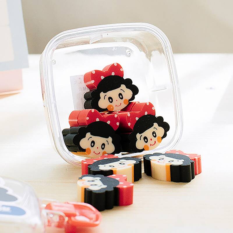 

8pcs Cartoon Girl Design Eraser, Multicolor