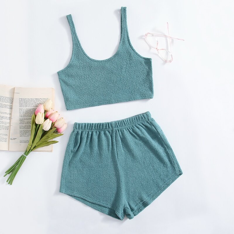 

Solid Tank Lounge Set, Cadet blue