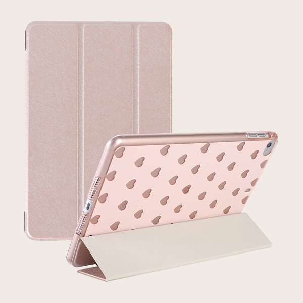 

Heart Pattern iPad Case, Rose gold