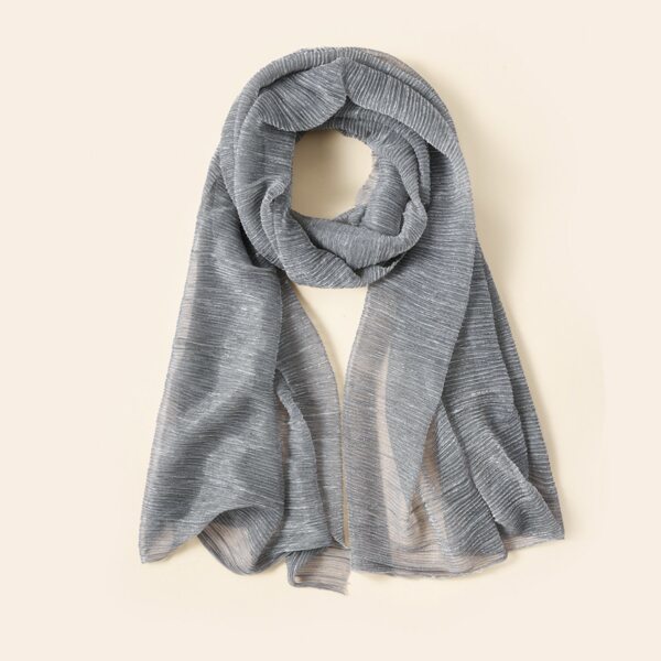 

Solid Pleated Scarf, Dark grey