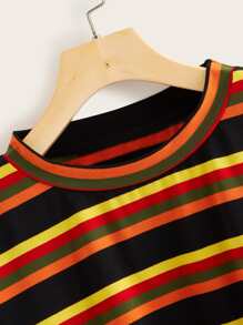 CovetEZ 大码条纹落肩 T 恤 - 彩色 - 查看 3