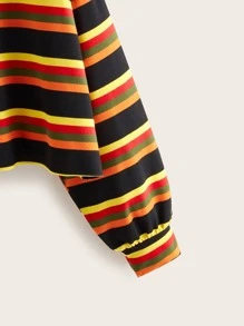 CovetEZ 大码条纹落肩 T 恤 - 彩色 - 查看 4