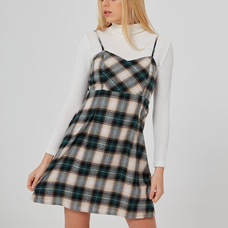 

Plaid Cami Dress, Multicolor