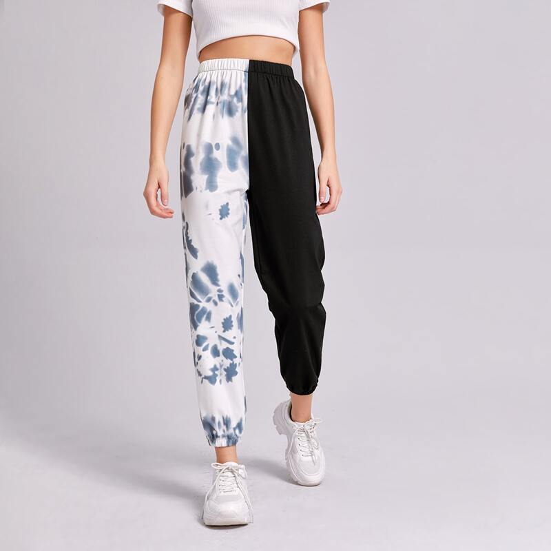 

Tie Dye Colorblock Sweatpants, Multicolor