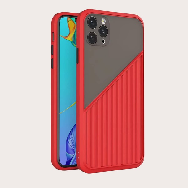

1pc Stripe Design iPhone Case, Red