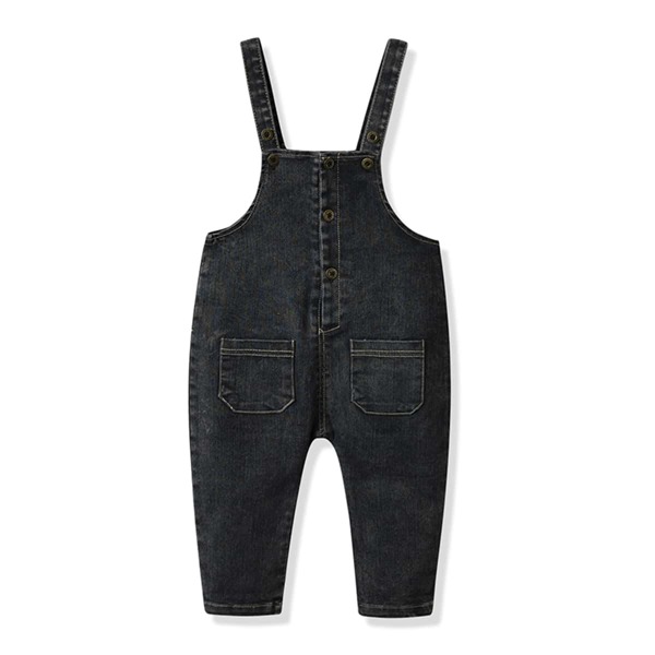 

Toddler Boys Button Front Denim Overall, Black