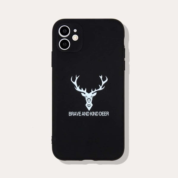 

Deer Print iPhone Case, Black