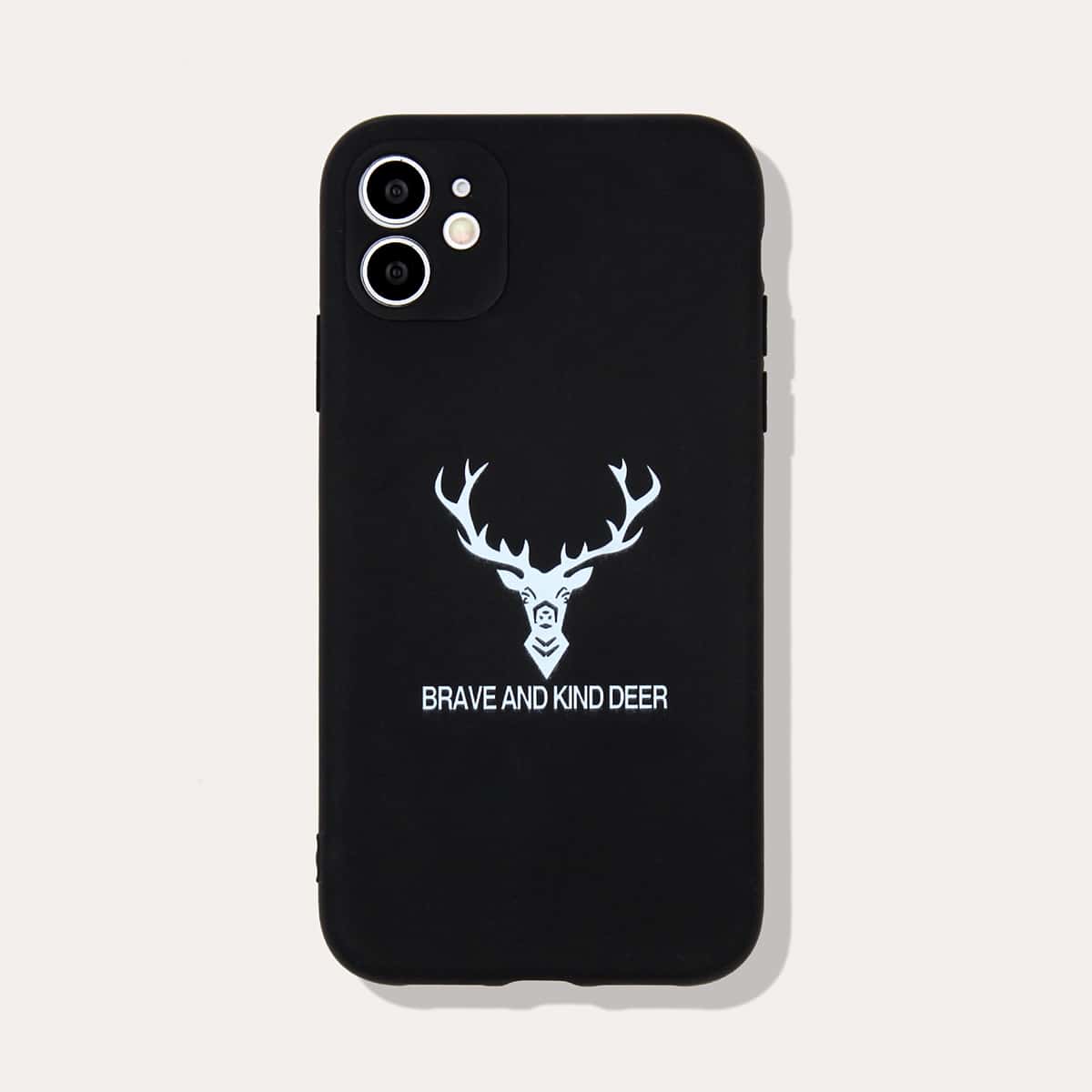 

Deer Print iPhone Case, Black