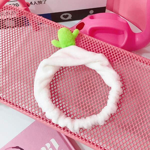 

Cactus Detail Bath Headband, White