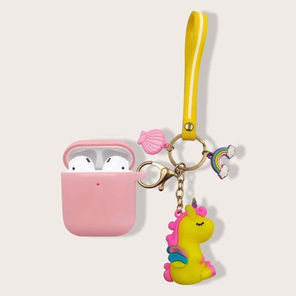 

Силиконовый чехол для Airpods с единорогом, Розовые
