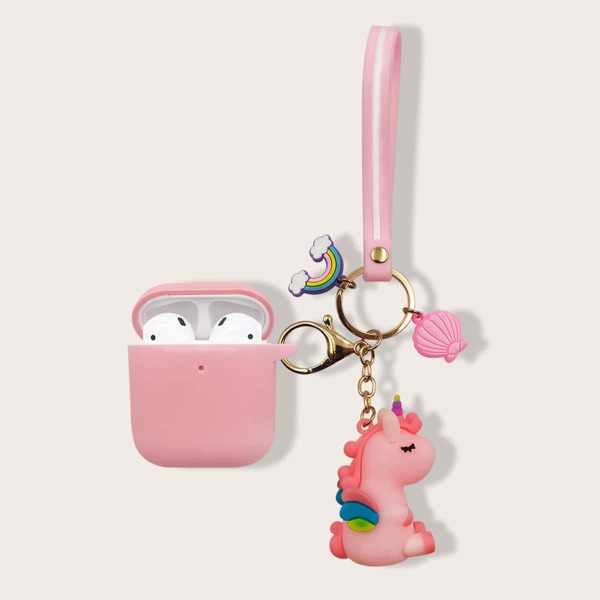 

Силиконовый чехол для Airpods с единорогом, Розовые
