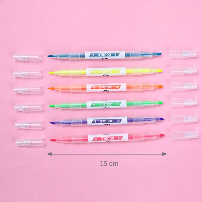 

1pack Double-headed Highlighter Pen, Multicolor