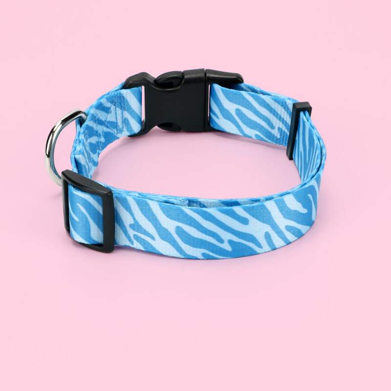 

Release Buckle Design Zebra Striped Pet Collar, Multicolor