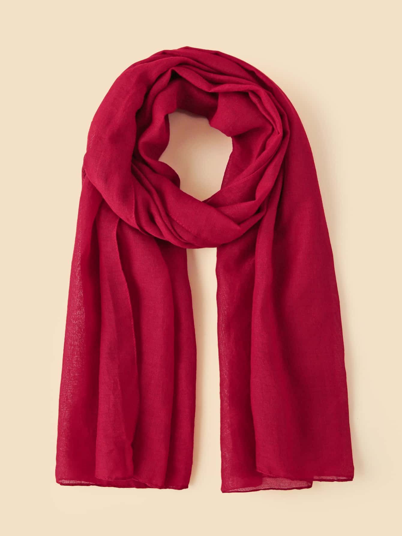 1pc Solid Color Arabian Long Scarf Head Cover, Suitable For Mosque Use, Hijab