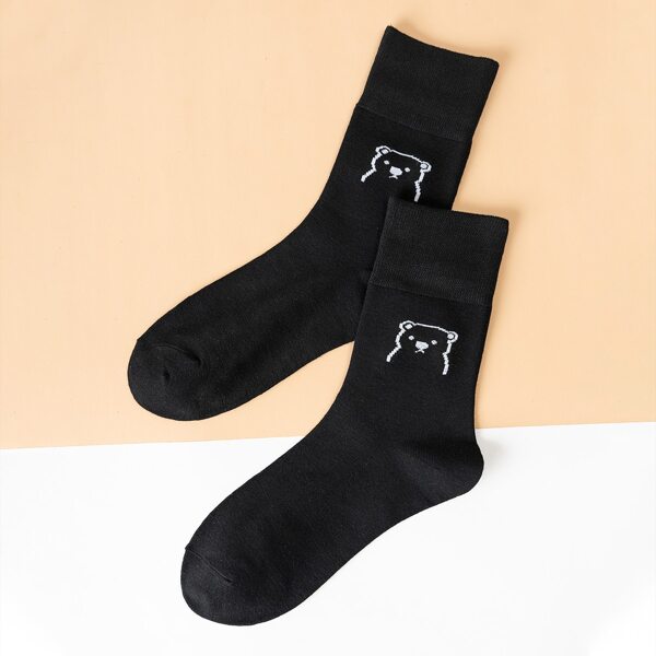 

Cartoon Graphic Socks, Black