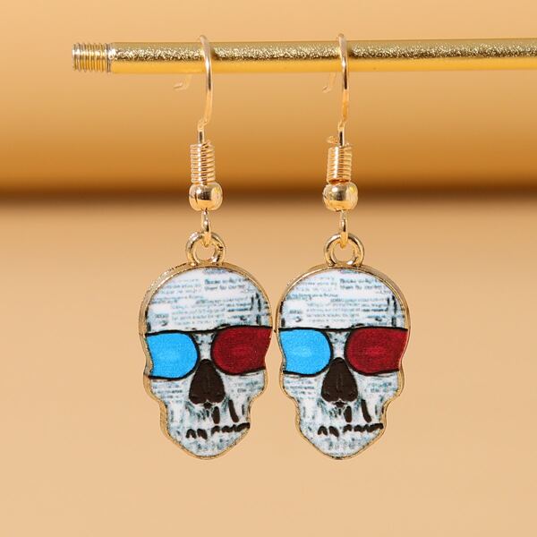 

Skull Drop Earrings, Multicolor