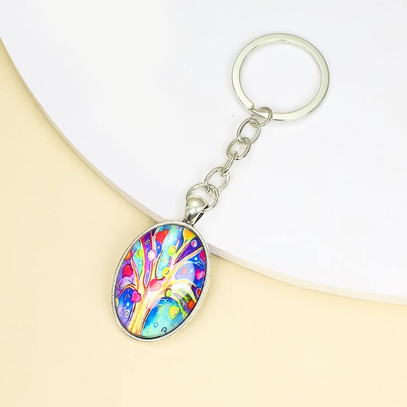 

Oval Pendant Keychain, Multicolor