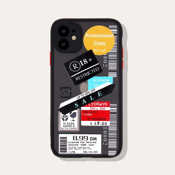 

Чехол для iPhone с узором этикетки, Многоцветный