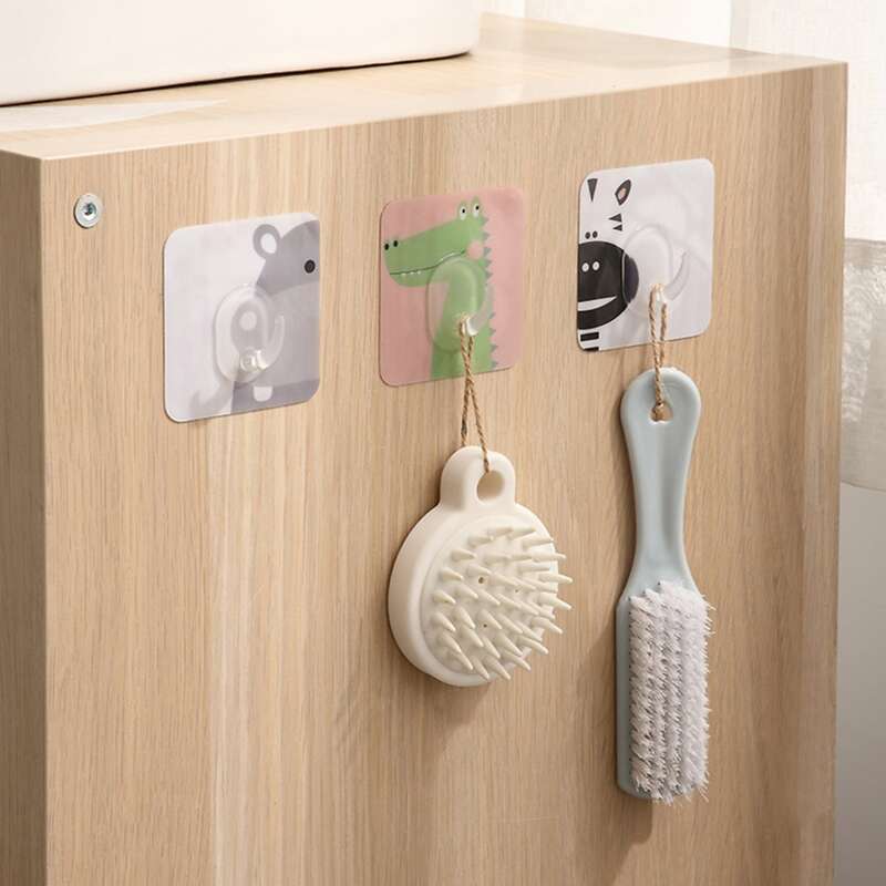 

2pcs Cartoon Punch-free Wall Hook, Multicolor