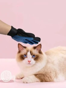 1 vào găng tay chải chuốt cho chó - Màu xanh lam - Xem 1