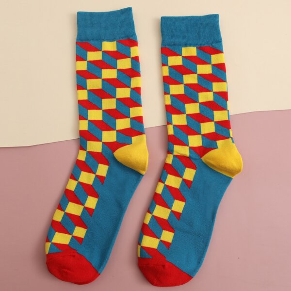 

Plaid Pattern Socks, Multicolor
