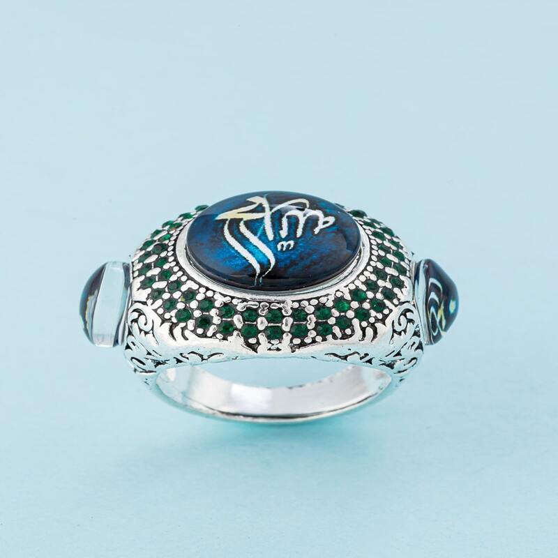 

Guys 1pc Rhinestone Ring, Silver