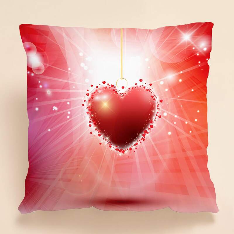 

Valentine's Day Heart Cushion Cover Without Filler, Red