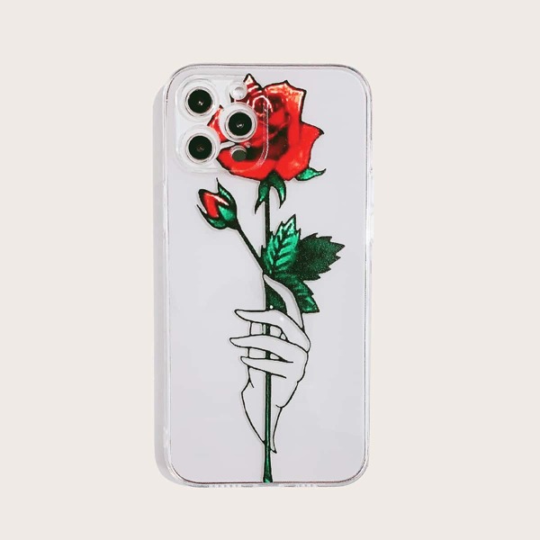 

Rose Print iPhone Case, Clear