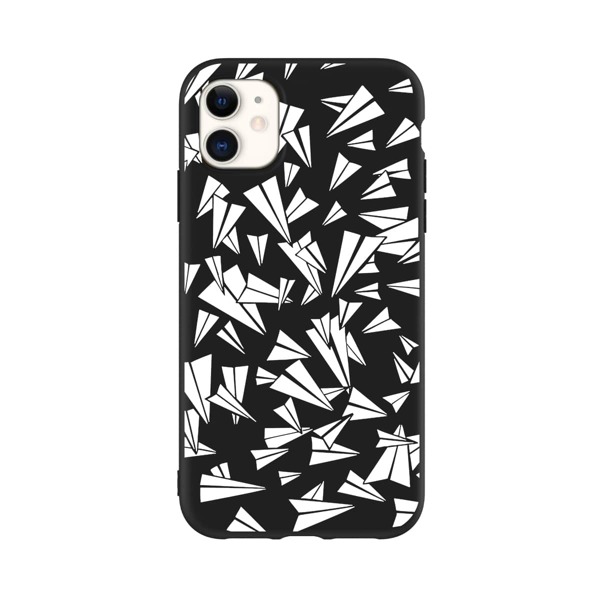 

Paper Airplane Print iPhone Case, Black and white