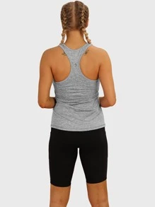 3入組拼接字母印花運動背心 - 彩色 - 查看 3