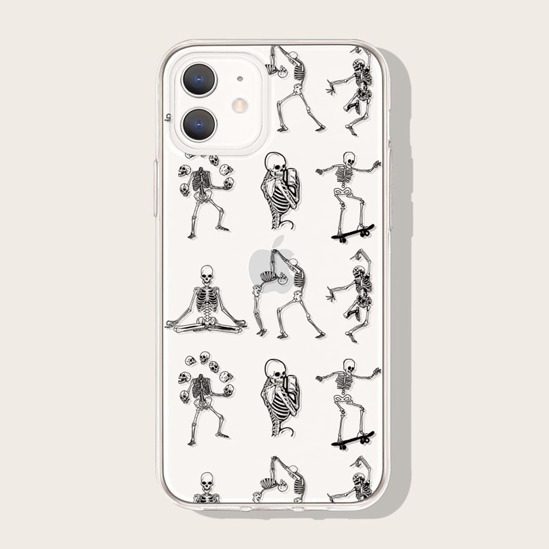 

Skull Pattern iPhone Case, Clear